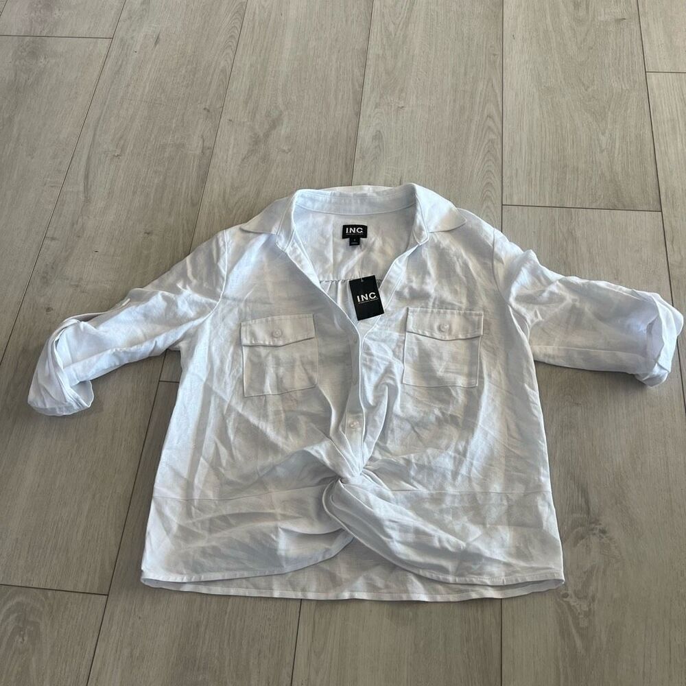 INC women white top size s